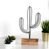 Bystag metal ahşap dekoratif masa süs dekoru-raf dekoru-hediyelik aksesuar-biblo-raf için süs-kaktüs- Bystag metal wood decorative desk ornament-ornamental decor- wood metal decor-cactus