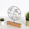 Bystag metal ahşap dekoratif masa süs dekoru-raf dekoru-hediyelik aksesuar-biblo-raf için süs-dünya- Bystag metal wood decorative desk ornament-ornamental decor- wood metal decor-world map-world